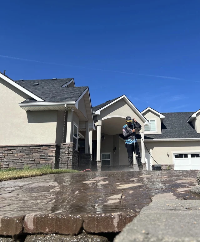 Driveway washing outside an Idaho home